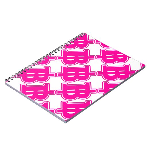 PINK BAHT SIGN ฿ Thaise ฿ Notitieboek (Linkerzijde)