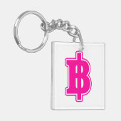 PINK BAHT SIGN ฿ Thaise ฿ Sleutelhanger (Voorkant Links)