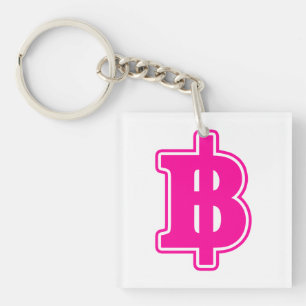 PINK BAHT SIGN ฿ Thaise ฿ Sleutelhanger
