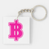 PINK BAHT SIGN ฿ Thaise ฿ Sleutelhanger (Achterkant)