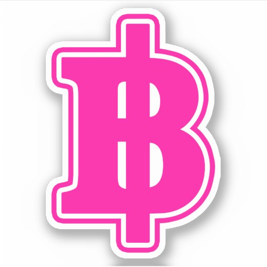 PINK BAHT SIGN ฿ Thaise ฿ Sticker (Voorkant)