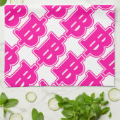 PINK BAHT SIGN ฿ Thaise ฿ Theedoek (Gevouwen)