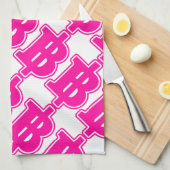 PINK BAHT SIGN ฿ Thaise ฿ Theedoek (Quarter Fold)