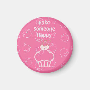 Pink bake happy magneet