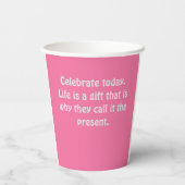 Pink bake happy papieren bekers (Achterkant)