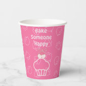 Pink bake happy papieren bekers (Voorkant)