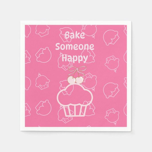 Pink bake happy servet (Voorkant)