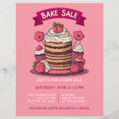Pink Bake Sale Uitnodiging Flyer (Voorkant)