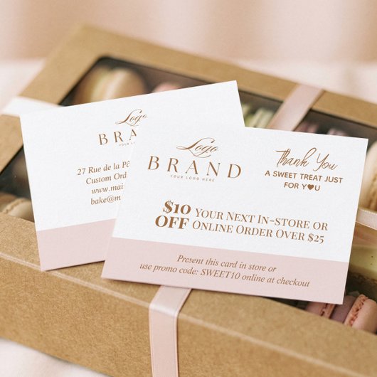 Pink Baker Thank You Promo Code Pastry Bakery Logo Kortingskaartje