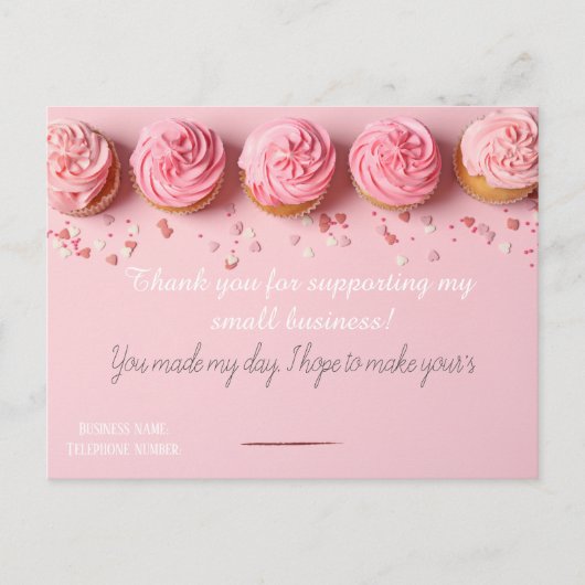 Pink BAKERS Thank you Card  Briefkaart (Voorkant)
