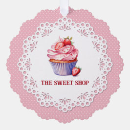Pink Bakery Packaging Tag | Customizable Ornament Kaart
