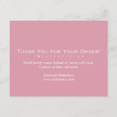 Pink Baking Utensils Bread Care Instructions Bedankkaart (Achterkant)