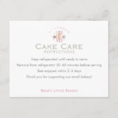 Pink Baking Utensils Cake Care Instructions Bedankkaart (Voorkant)