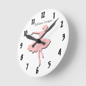 Pink Ballarina Wall Clock Ronde Klok (Hoek)