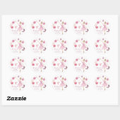 Pink Ballerina Birthday Dank je Ronde Sticker (Vel)