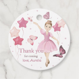 Pink Ballerina Birthday Dank je wel voor de tags Bedankjes Labels