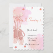 PINK BALLERINA BIRTHDAY INVITATION FOR GIRLS KAART (Voorkant)