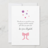 Pink Ballerina Birthday Party Bedankkaart (Achterkant)