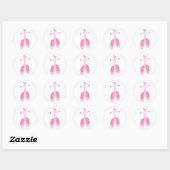 Pink Ballerina Birthday Party Ronde Sticker (Vel)