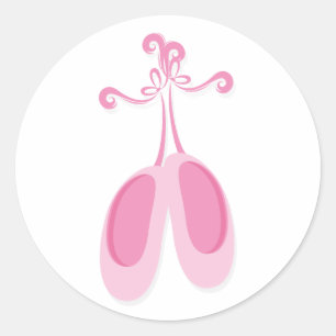 Pink Ballerina Birthday Party Ronde Sticker