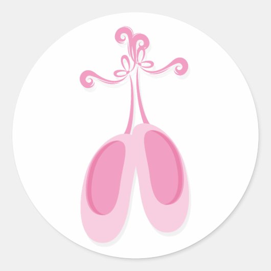 Pink Ballerina Birthday Party Ronde Sticker (Voorkant)