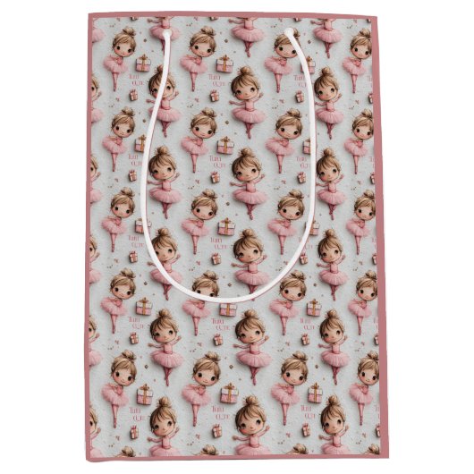 Pink Ballerina Dream with Tutus Medium Cadeauzakje (Voorkant)
