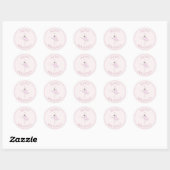 Pink Ballerina Hartelijk dank Merci Birthday Party Ronde Sticker (Vel)