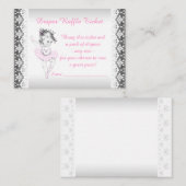 Pink Ballerina Luier Raffle Ticket Informatiekaartje (Voorkant / Achterkant)