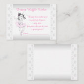 Pink Ballerina Luier Raffle Ticket Informatiekaartje (Voorkant / Achterkant)