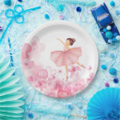 Pink Ballerina Matching Papieren Bordje (Feest)
