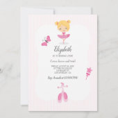 Pink Ballerina Party Kaart (Voorkant)