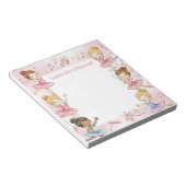 Pink Ballerina Personalized Mitzvah Note pad Notitieblok (Schuin)