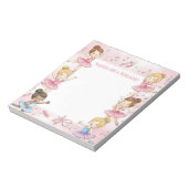 Pink Ballerina Personalized Mitzvah Note pad Notitieblok (Linkerzijde)