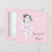 Pink Ballerina Princess Baby shower Kaart (Voorkant / Achterkant)