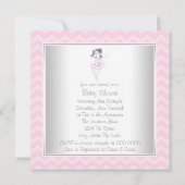 Pink Ballerina Princess Baby shower Kaart (Achterkant)