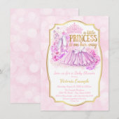 Pink Ballerina Princess Baby shower Uitnodiging (Voorkant / Achterkant)