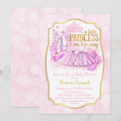 Pink Ballerina Princess Baby shower Uitnodiging (Voorkant / Achterkant)