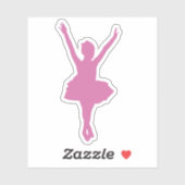 Pink Ballerina silhouette Sticker (Vel)