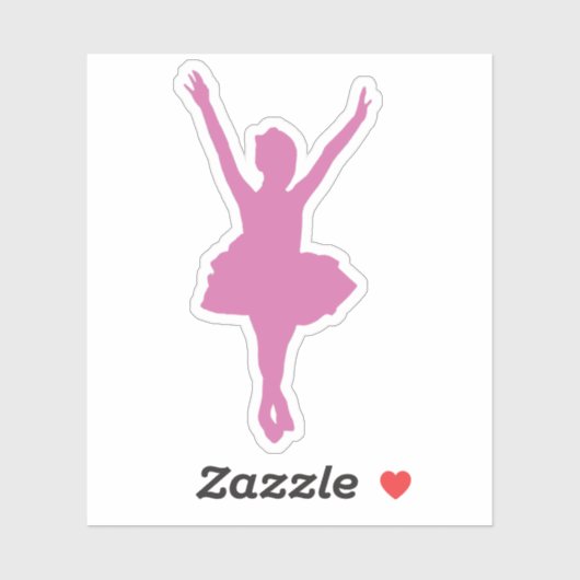 Pink Ballerina silhouette Sticker (Vel)