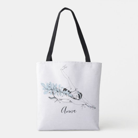 Pink Ballerina Stretch personaliseren Tote Bag (Achterkant)