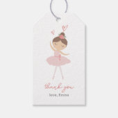 Pink Ballerina Thank you Cadeaulabel (Voorkant)