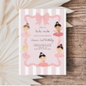 Pink Ballerina Tutu Cute Birthday Invitation Kaart