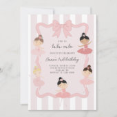 Pink Ballerina Tutu Cute Birthday Invitation Kaart (Voorkant)