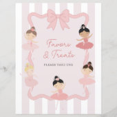 Pink Ballerina Tutu Cute Birthday Party sign (Voorkant)