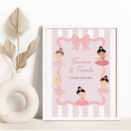 Pink Ballerina Tutu Cute Birthday Party sign