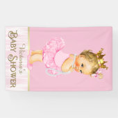Pink Ballerina Tutu Pearl Baby shower Spandoek (Horizontaal)