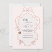 Pink Ballerina Whimsical Baby Shower  Kaart (Voorkant)