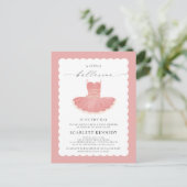 Pink BalleriTutu Baby Girl Baby shower Uitnodiging (Staand voorkant)