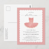 Pink BalleriTutu Baby Girl Baby shower Uitnodiging (Voorkant / Achterkant)