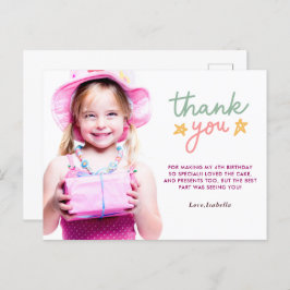 Pink Ballet Birthday Party bedankt briefkaart